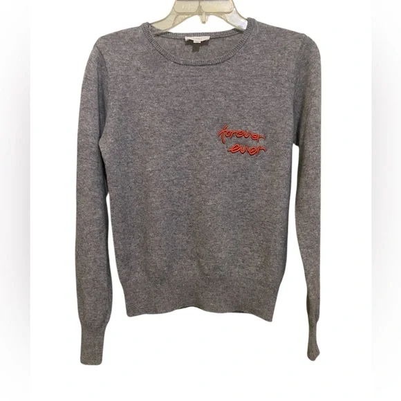 Gray Cashmere Wool Sweater Soft Forever Ever‎ Crewneck Oversized Cozy Cabin - Picture 3 of 7